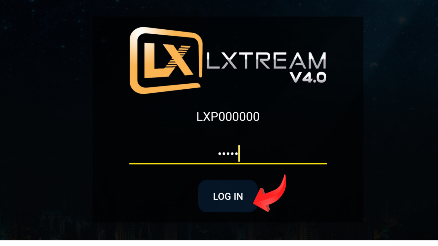 LXtream Player credential screen